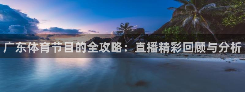熊猫体育官网：广东体育节目的全攻略：直播精彩回顾与分析